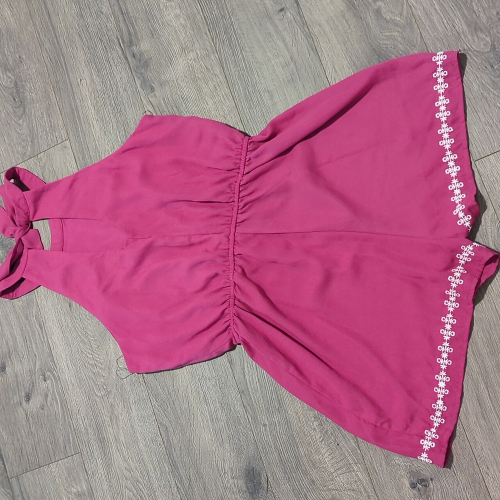 NWT Blue Rain Francesca's Embroidered Halter Romper - Picture 10 of 11